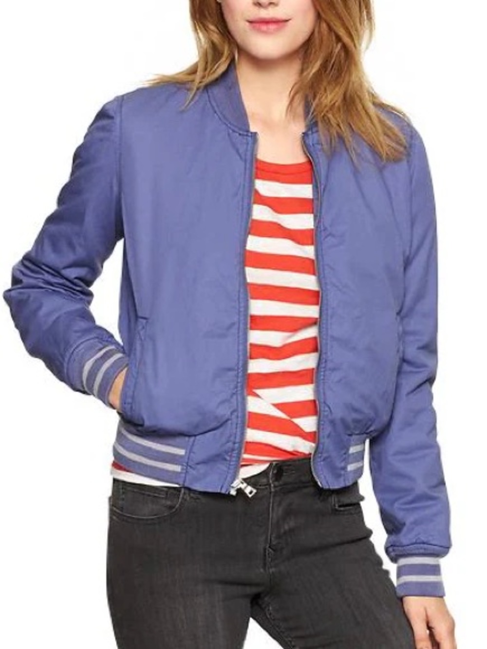 💙 Gap COTTON Bomber Jacket Varsity Zip Up
Small Petite